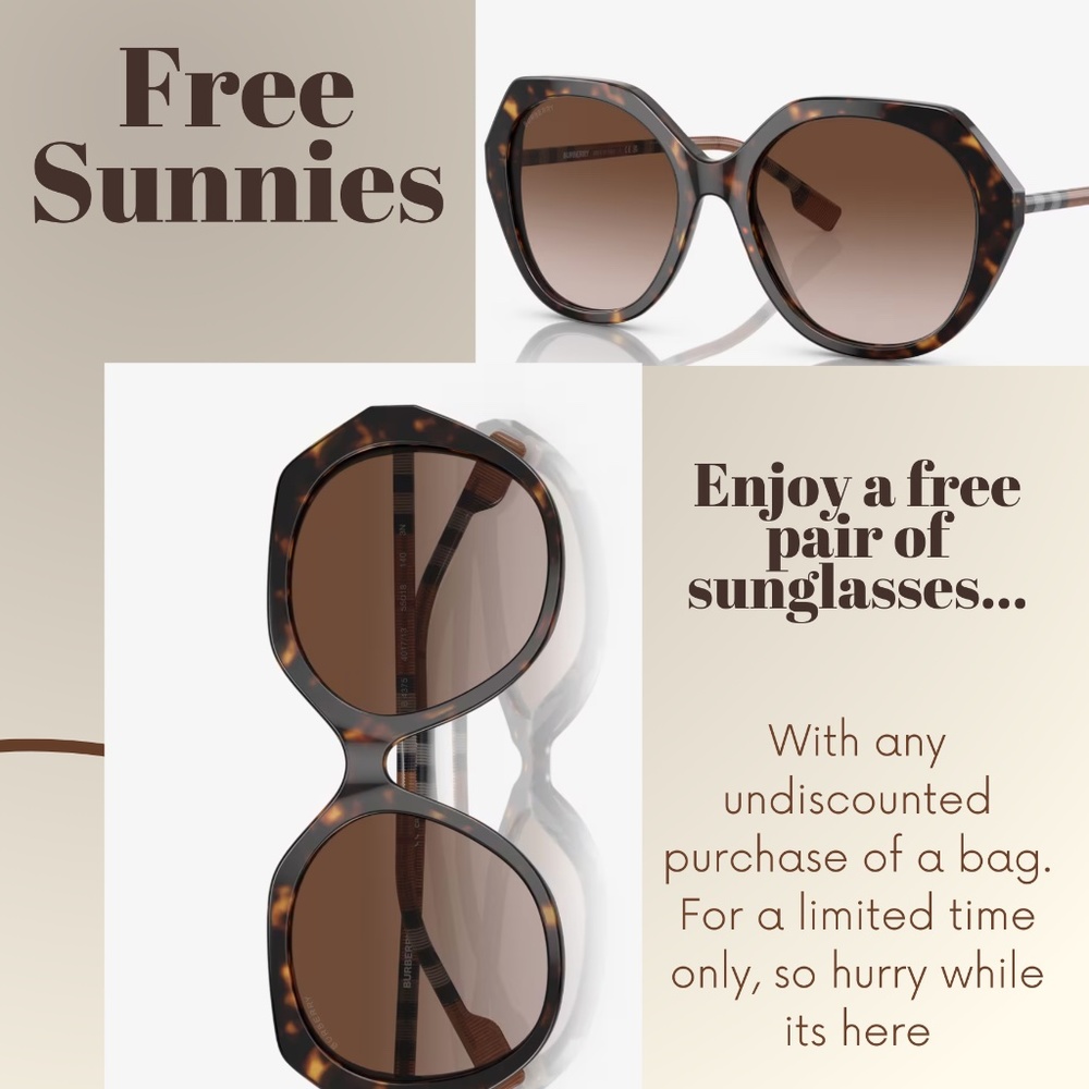 Burberry Vanessa Sunglasses With any Full Priced Purchase